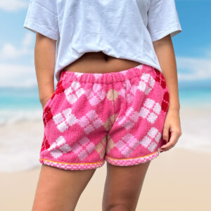 Shore Shorts Hot Pink Blocks (Med)