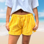 Med SS Yelllow Pin Stripe Front
