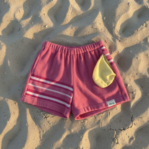 Shore Shorts Hot Pink White Stripes MisMatch Pattern (XS)