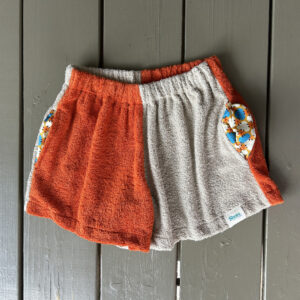 Shore Shorts Girls Block Colours Rust/Sand Pop of Blue Pocket (Sml)