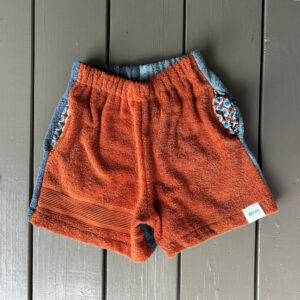 Boys Shore Shorts Rust front - Col Block Slate/Duck Egg back (XS)